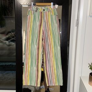 Tiger Mist Multicolor Striped Straight Leg Jeans